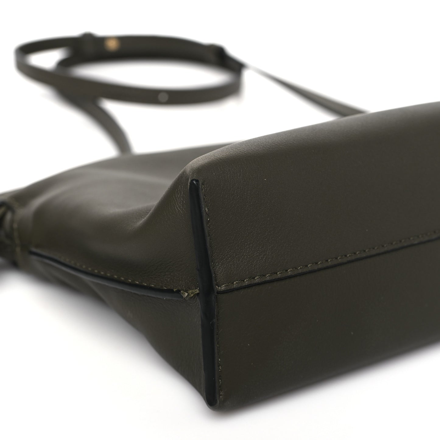 Calfskin Mini Flamenco Knot Clutch Dark Khaki