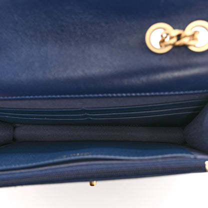 Chanel Lambskin Quilted Pillow Crush Wallet On Chain WOC Dark Blue 5 of 14