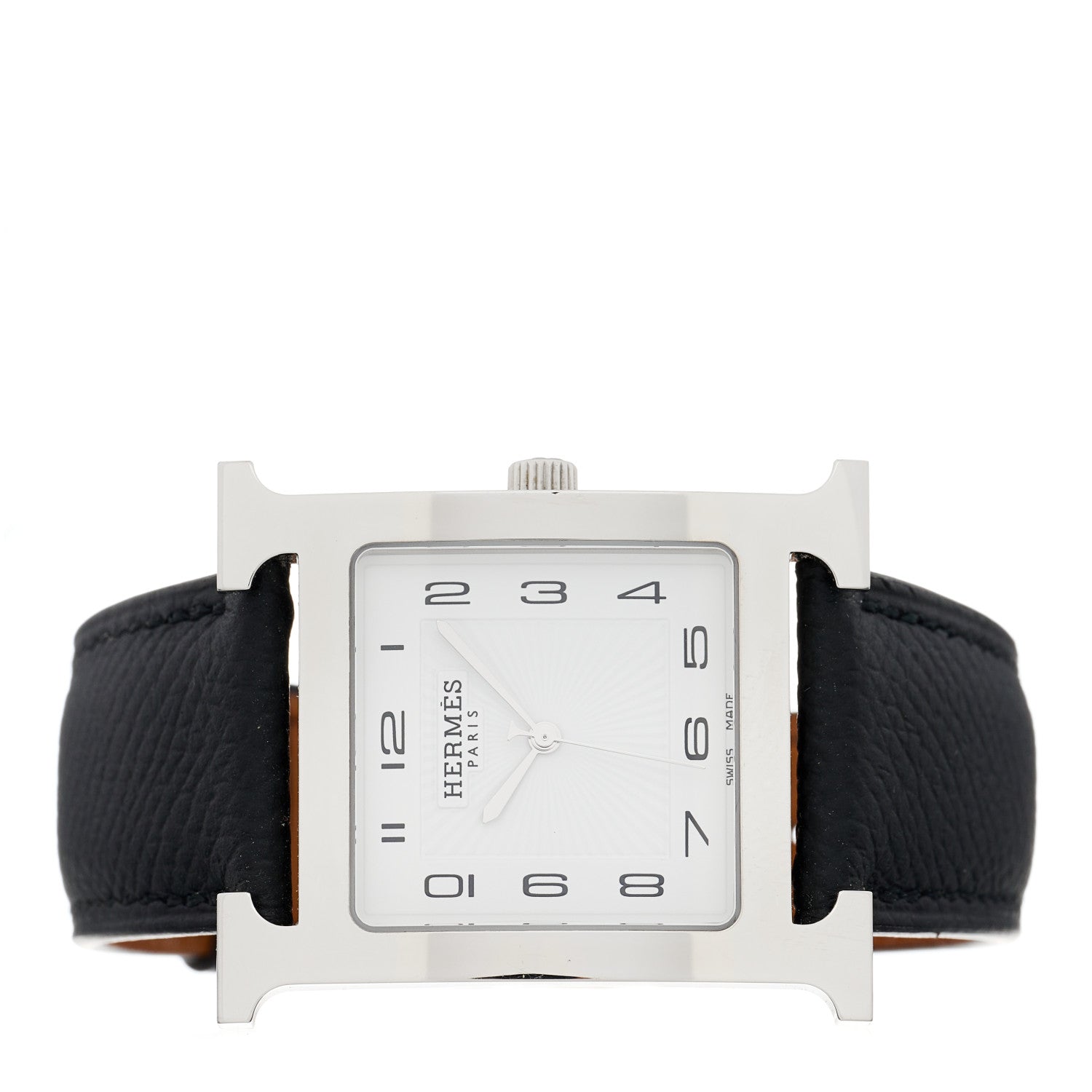 Hermes Stainless Steel Epsom 30.5mm Heure H Hour Quartz Watch Noir 2 of 5