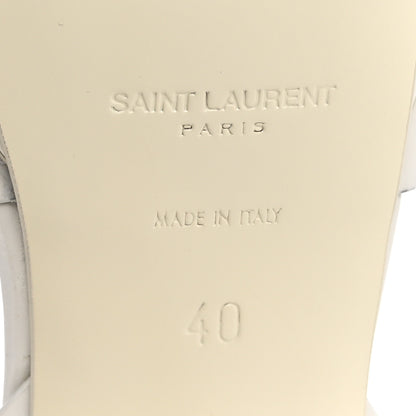 Saint Laurent Calfskin Tribute 75 Platform Sandals 40 White 7 of 11