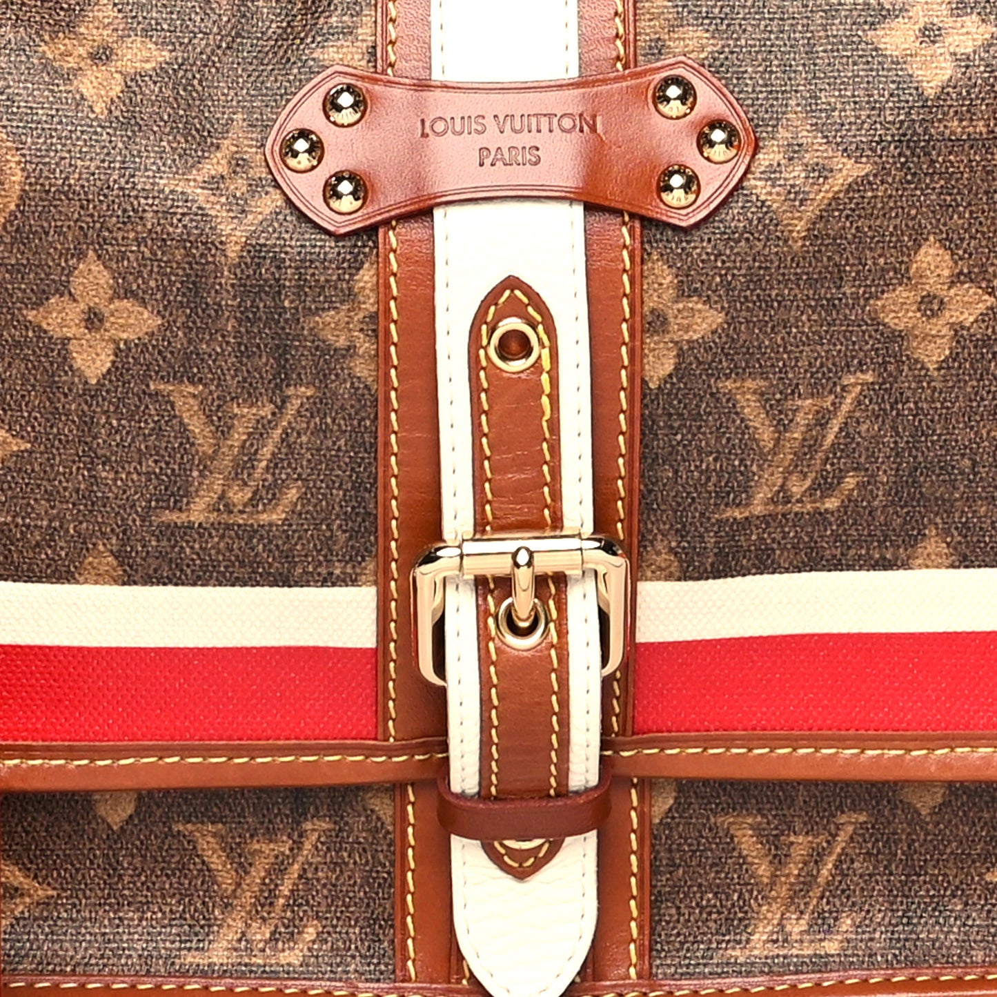 Monogram Rayures Tisse Clutch Red