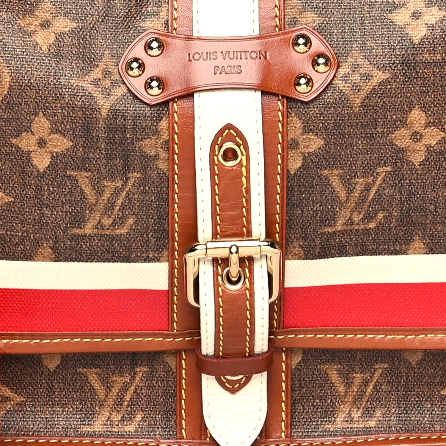 Louis Vuitton Monogram Rayures Tisse Clutch Red 7 of 10