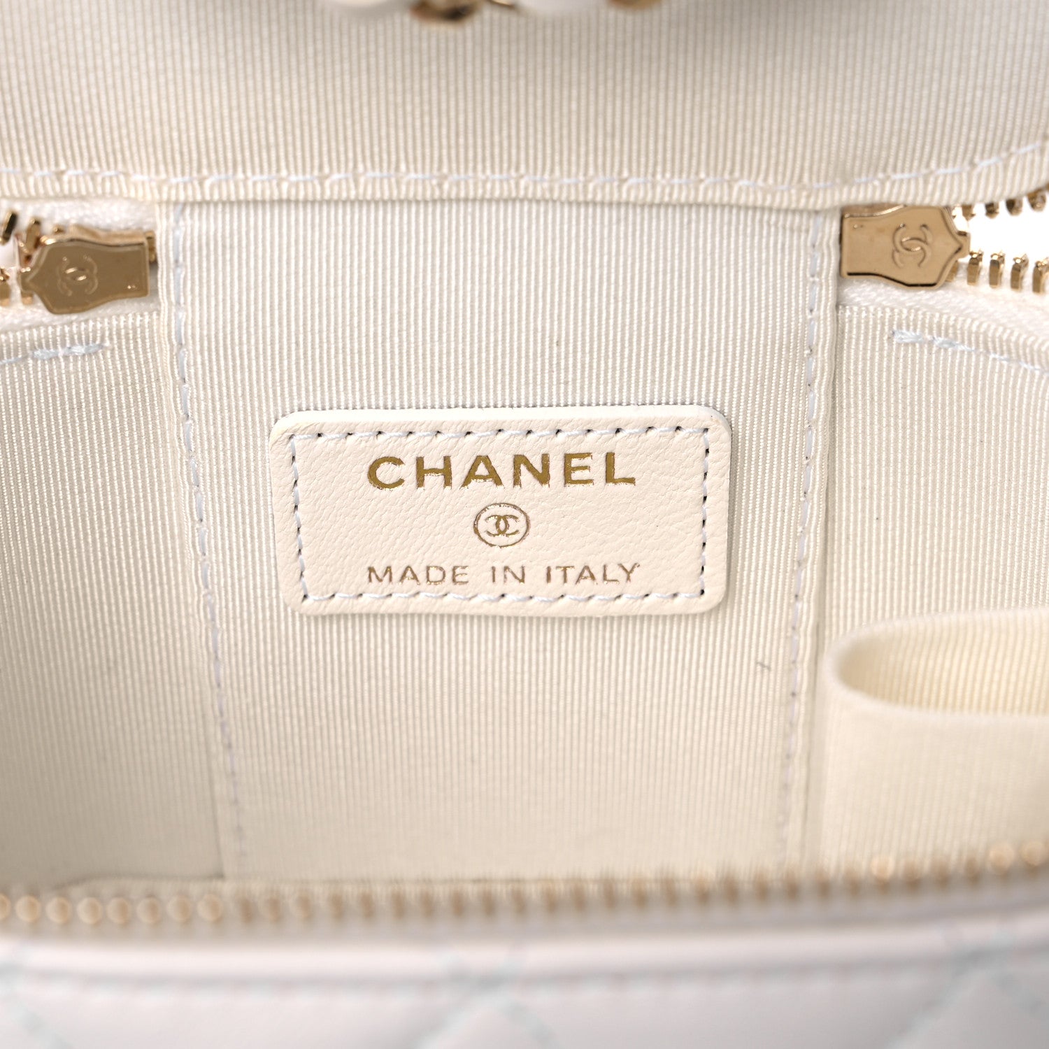 Chanel Lambskin Quilted My Chanel Lady Vanity Case With Chain White 6 of 10