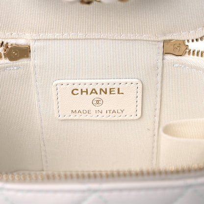 Chanel Lambskin Quilted My Chanel Lady Vanity Case With Chain White 6 of 10