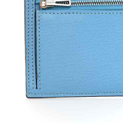 Hermes Chevre Mysore Bearn Compact Wallet Celeste 9 of 17