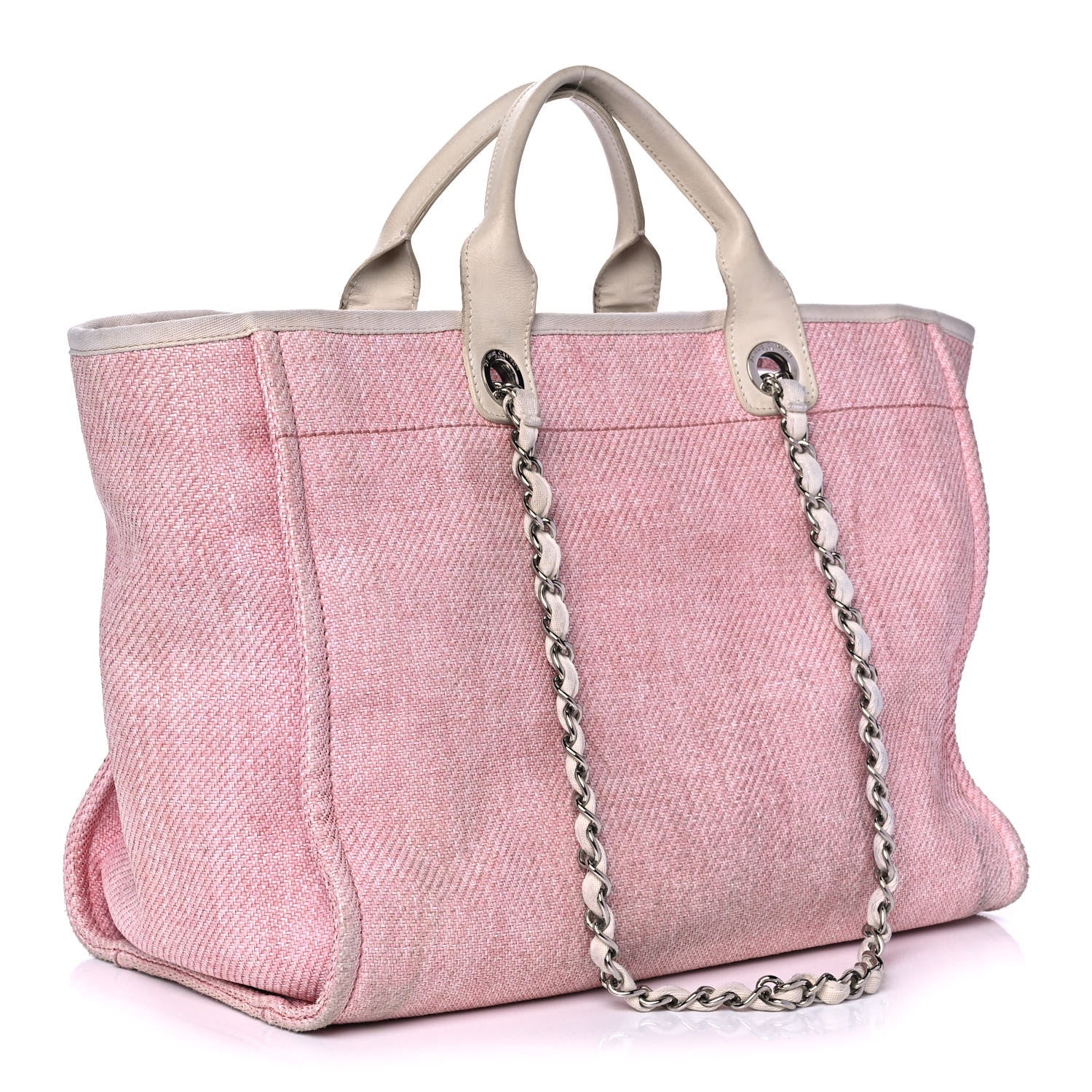 Chanel Canvas Medium Deauville Tote Pink 3 of 15
