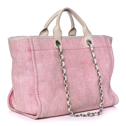 Chanel Canvas Medium Deauville Tote Pink 3 of 15