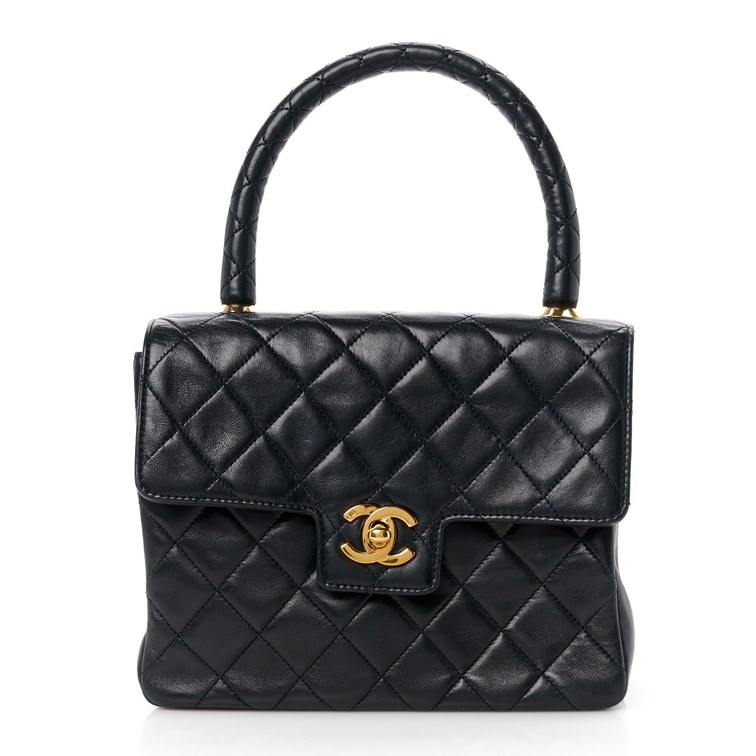 Chanel Lambskin Quilted Mini Kelly Flap Bag Black 1 of 11