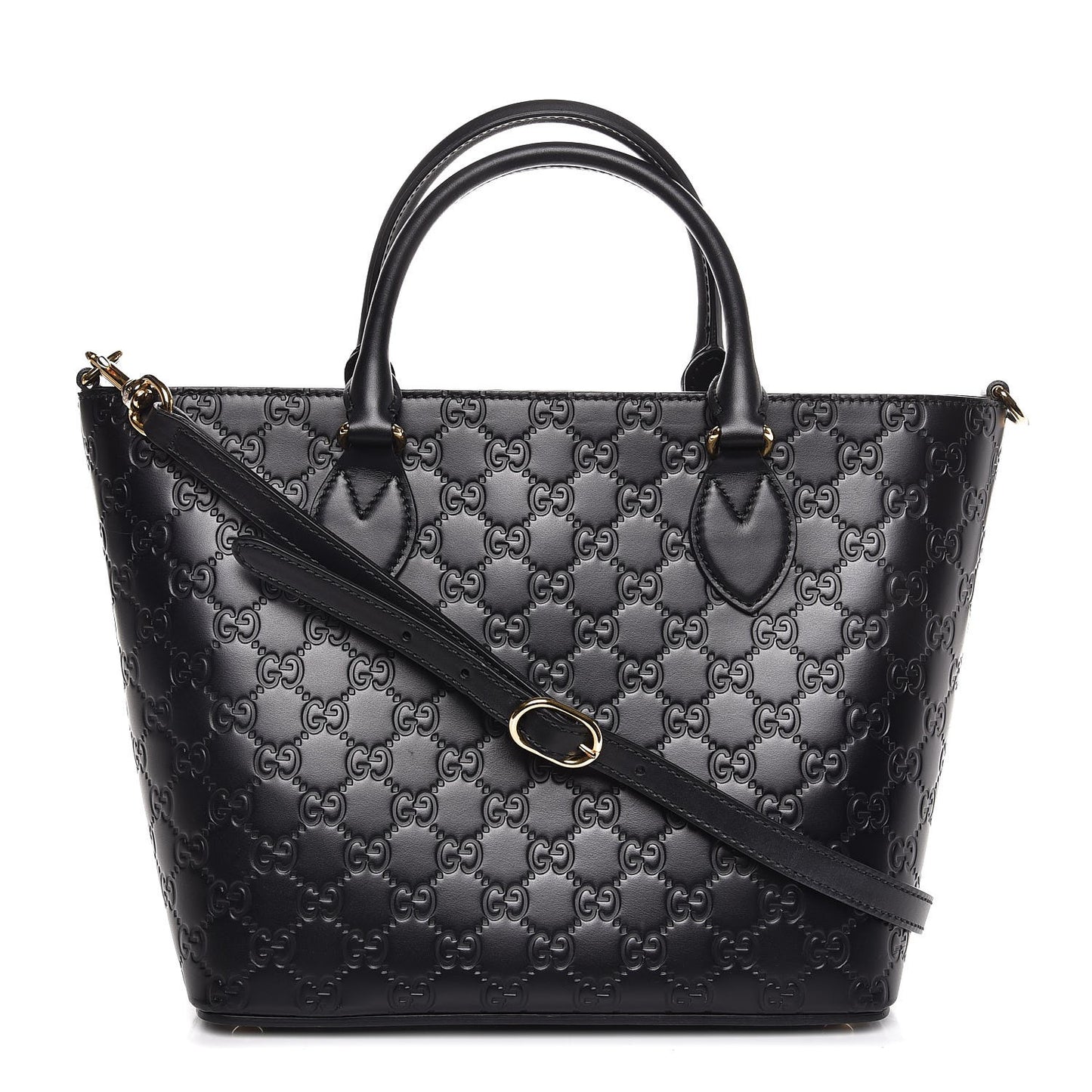 Guccissima Small Zippered Bucket Tote Black