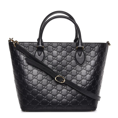 Gucci Guccissima Small Zippered Bucket Tote Black 1 of 8