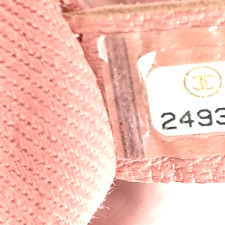 Straw Lurex Large Deauville Tote Pink