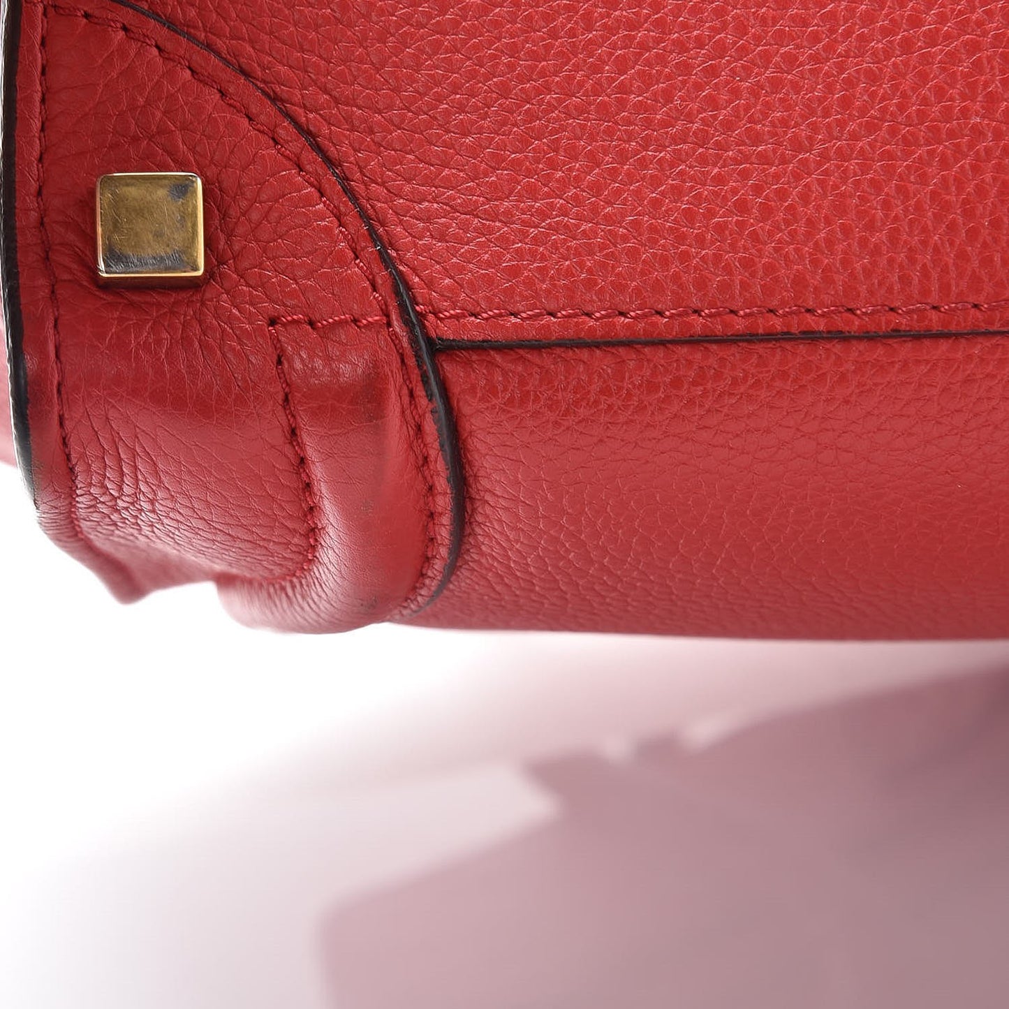 Drummed Calfskin Micro Luggage Coquelicot