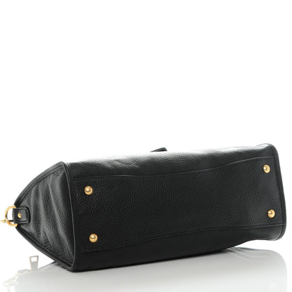 Prada Vitello Daino Shopping Satchel Black 4 of 8