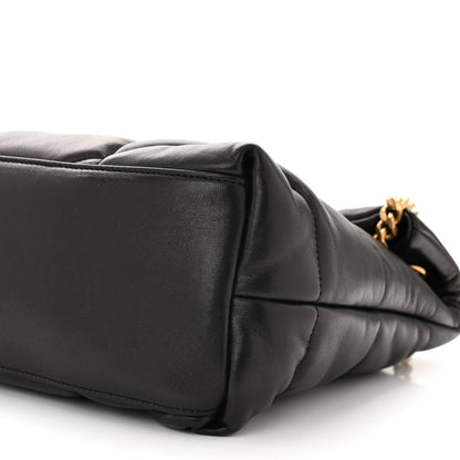 Saint Laurent Lambskin Quilted Medium Loulou Puffer Monogram Chain Satchel Black 10 of 10