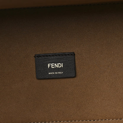 Fendi Vitello Catalan Mirror Plexiglass Logo Embossed Medium Fendi Sunshine Shopper Tote Gold 6 of 12
