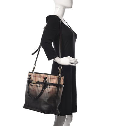 Burberry Haymarket Check Degrade Medium Liberton Portrait Tote Chocolate 3 of 14