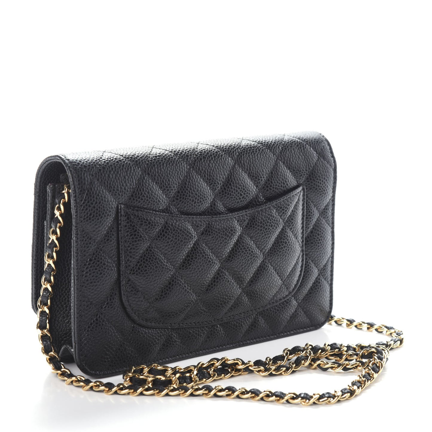 Caviar Quilted Wallet On Chain WOC Black