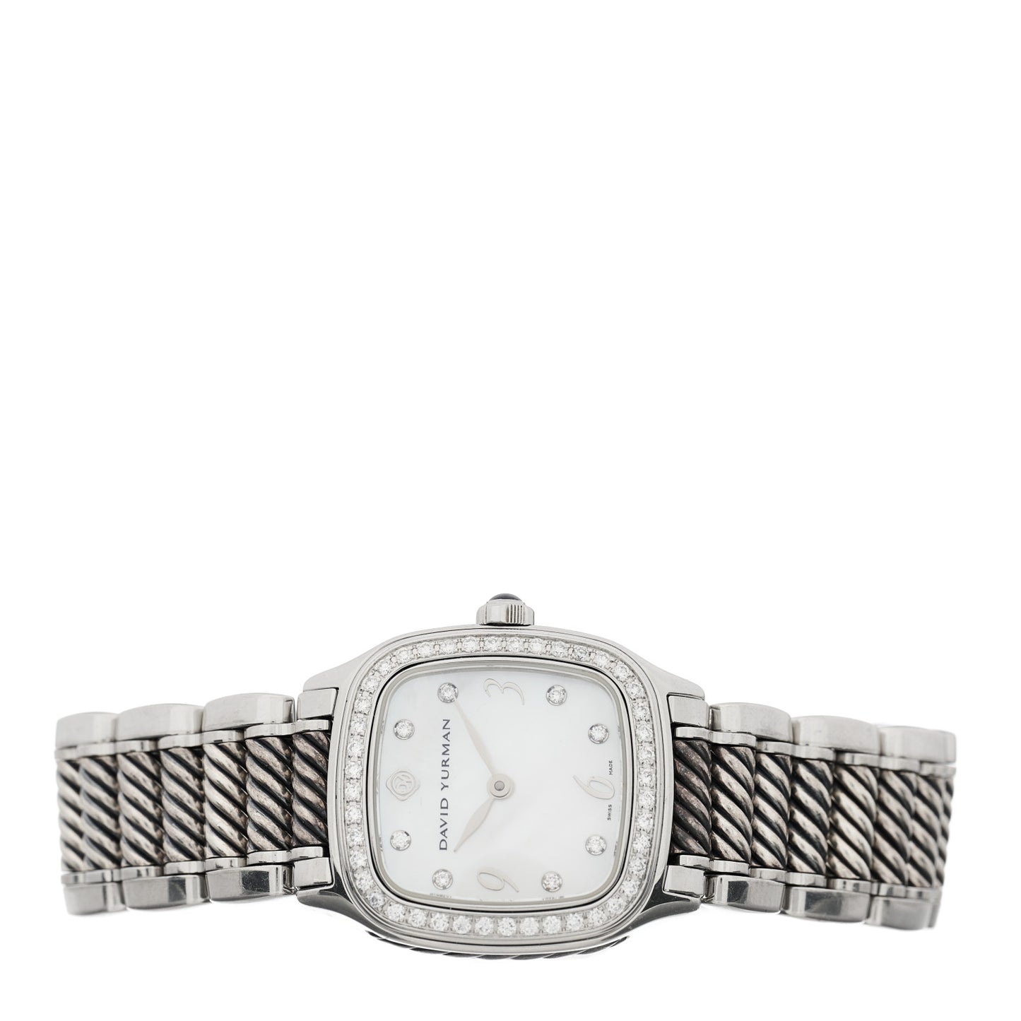 Stainless Steel Diamond Bezel Mother of Pearl 25mm Thoroughbred Quartz Watch