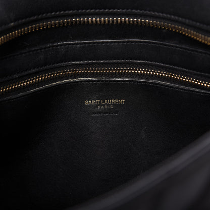 Saint Laurent Calfskin Matelasse Chevron Small Monogram Cabas Black 8 of 11