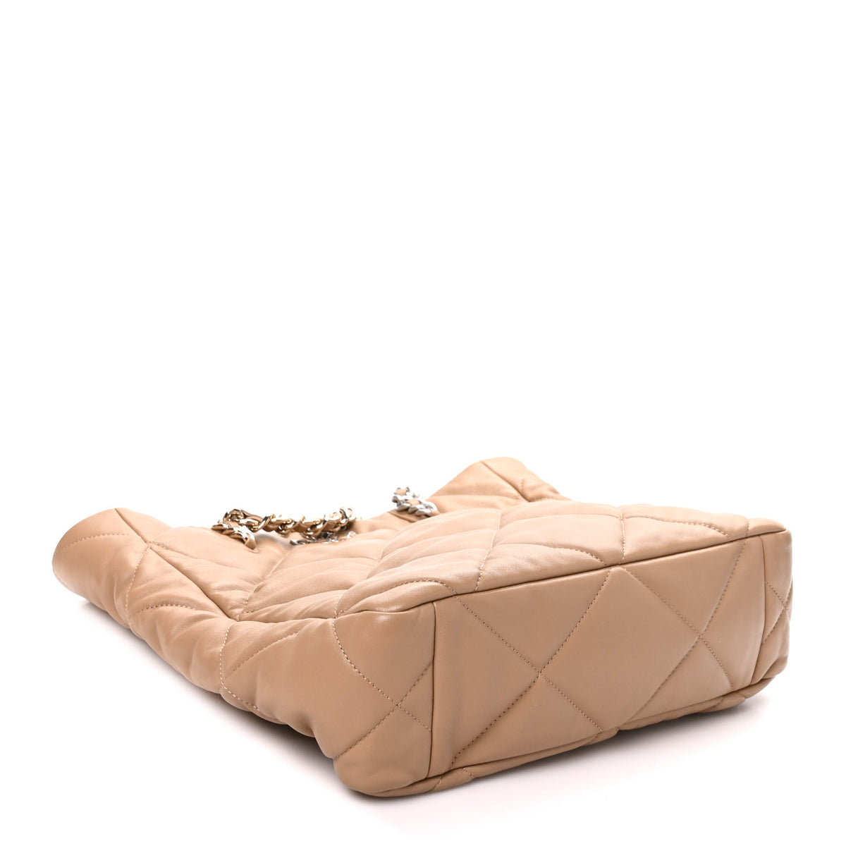 Chanel Lambskin Quilted Chanel 19 Shopping Bag Beige 4 of 10