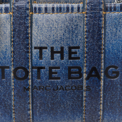 Marc Jacobs Denim Printed Calfskin Mini Tote Bag Blue 8 of 10