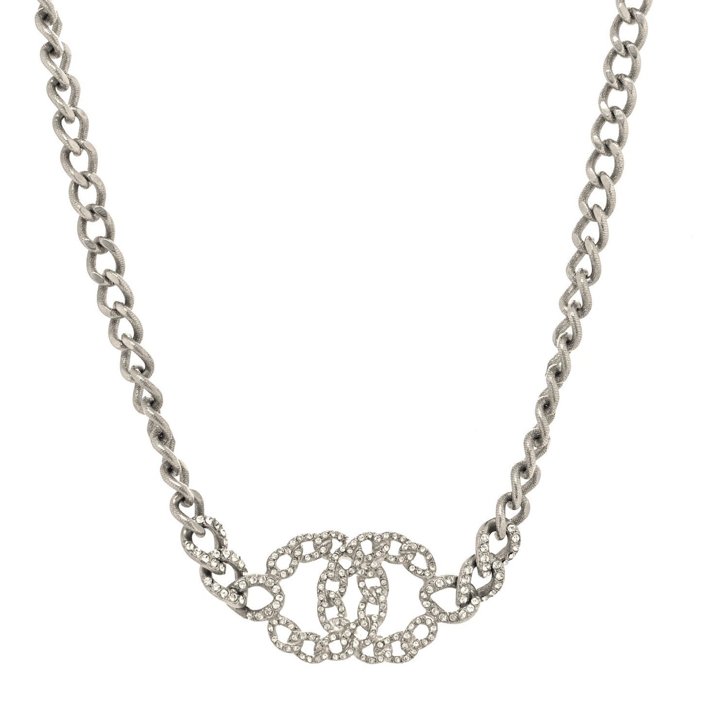 Crystal CC Necklace Silver