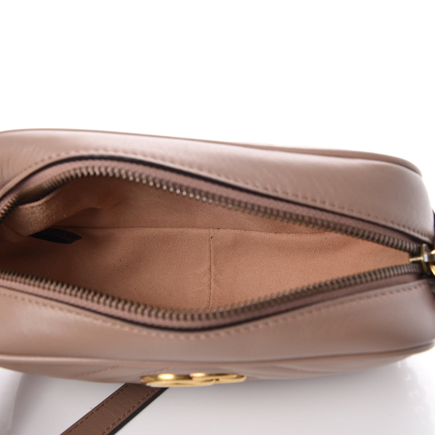 Calfskin Matelasse Mini GG Marmont Chain Shoulder Bag Nude