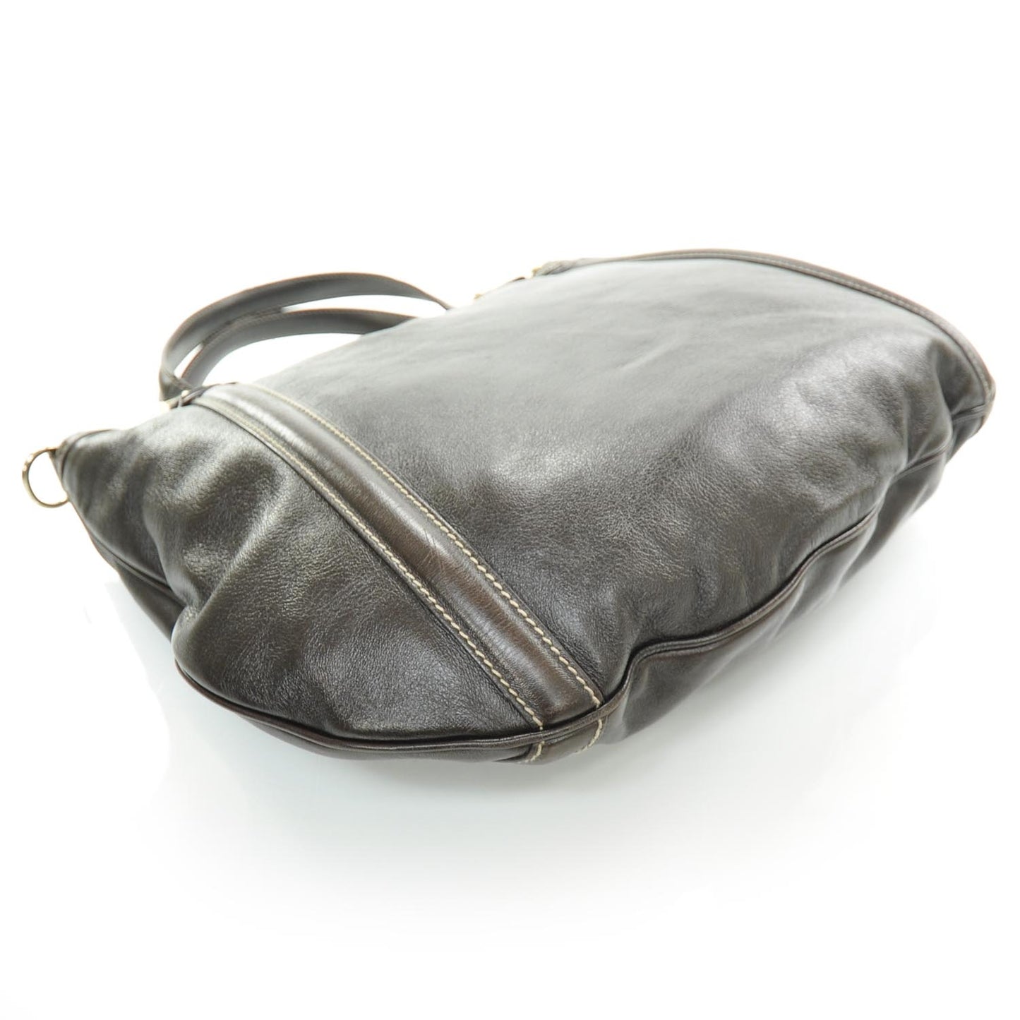 Leather Medium Britt Bag Dark Brown
