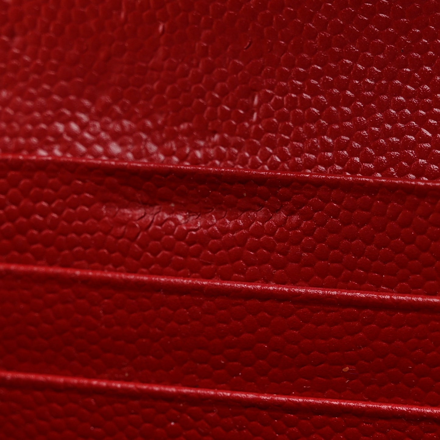 Grain De Poudre Matelasse Chevron Monogram Flap Wallet Red