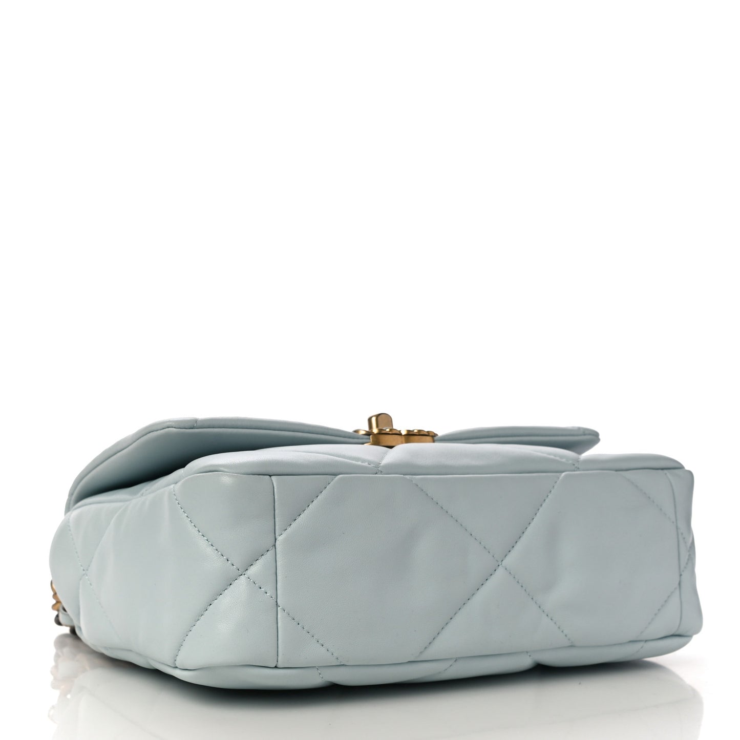 Lambskin Quilted Medium Chanel 19 Flap Light Blue