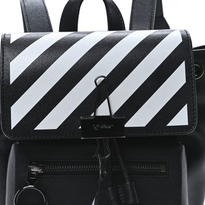 Off-White Saffiano Diag Backpack Black White 8 of 10