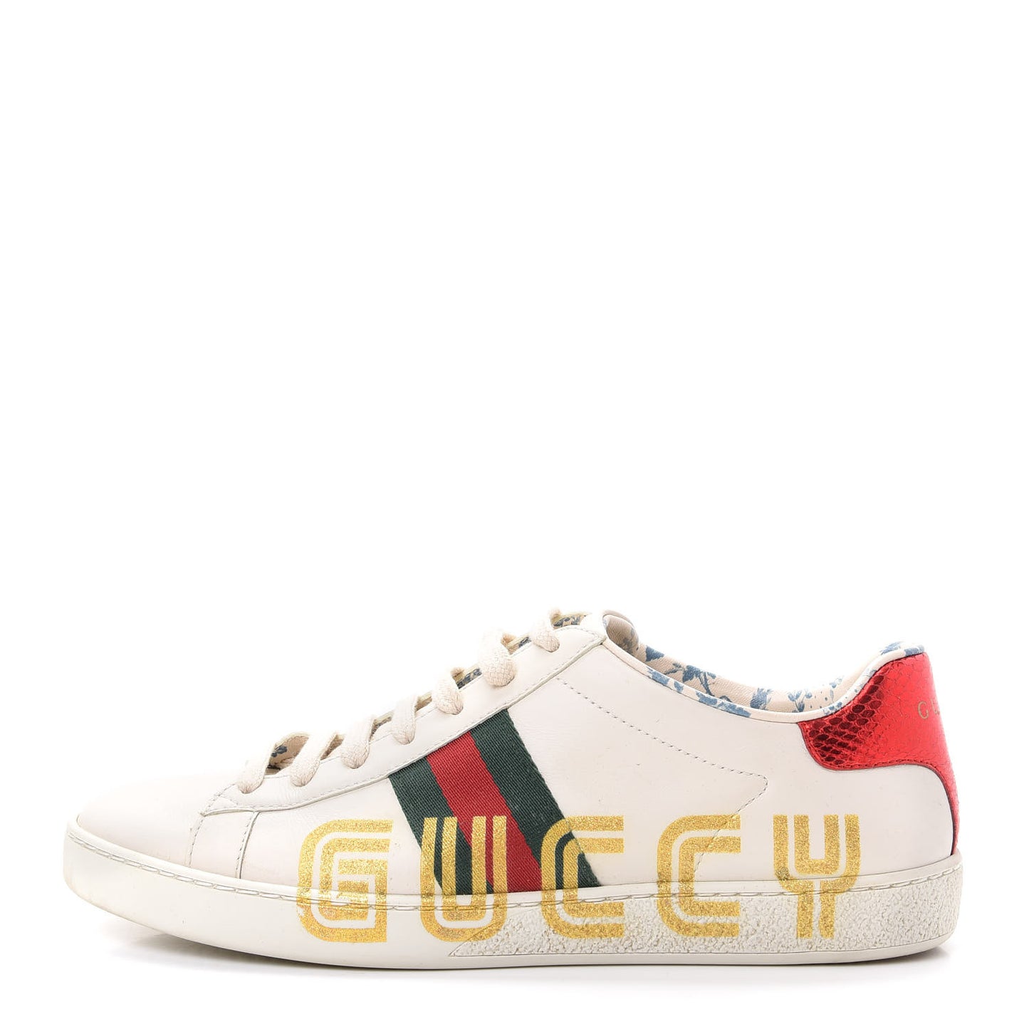 X SEGA Calfskin Ayers Web Guccy Womens Ace Sneakers 37.5 White
