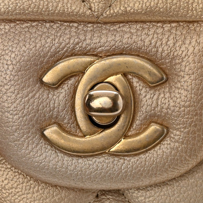Chanel Metallic Goatskin Quilted Ombre Medium Double Flap Gold 17 of 18