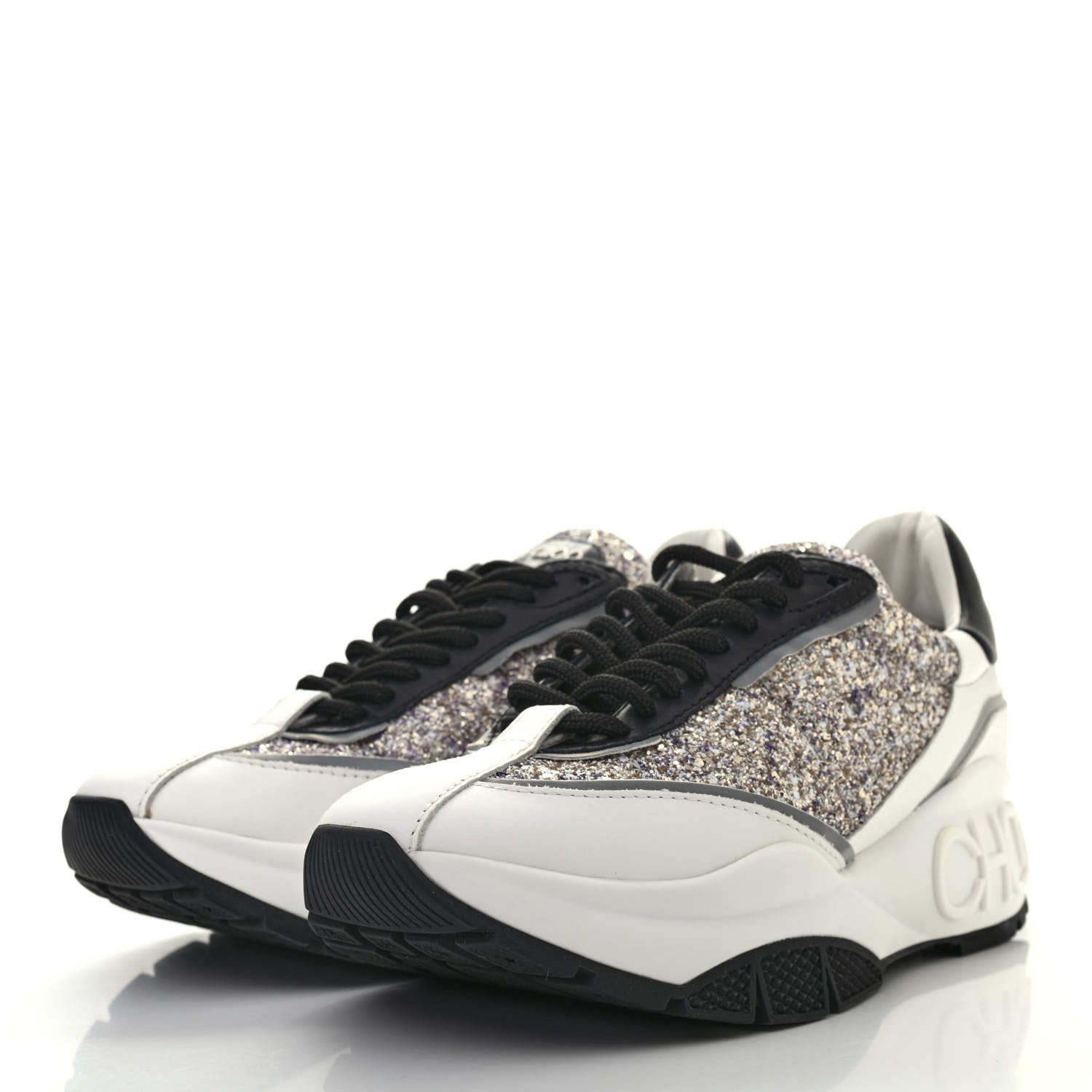 Jimmy Choo Glitter Raine Sneakers 38 White 3 of 7