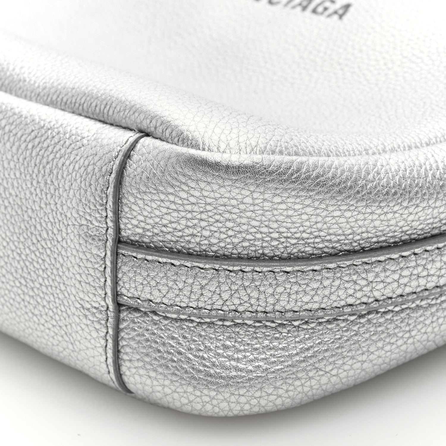 Balenciaga Metallic Grained Calfskin Logo M Everyday Camera Bag Silver 8 of 8