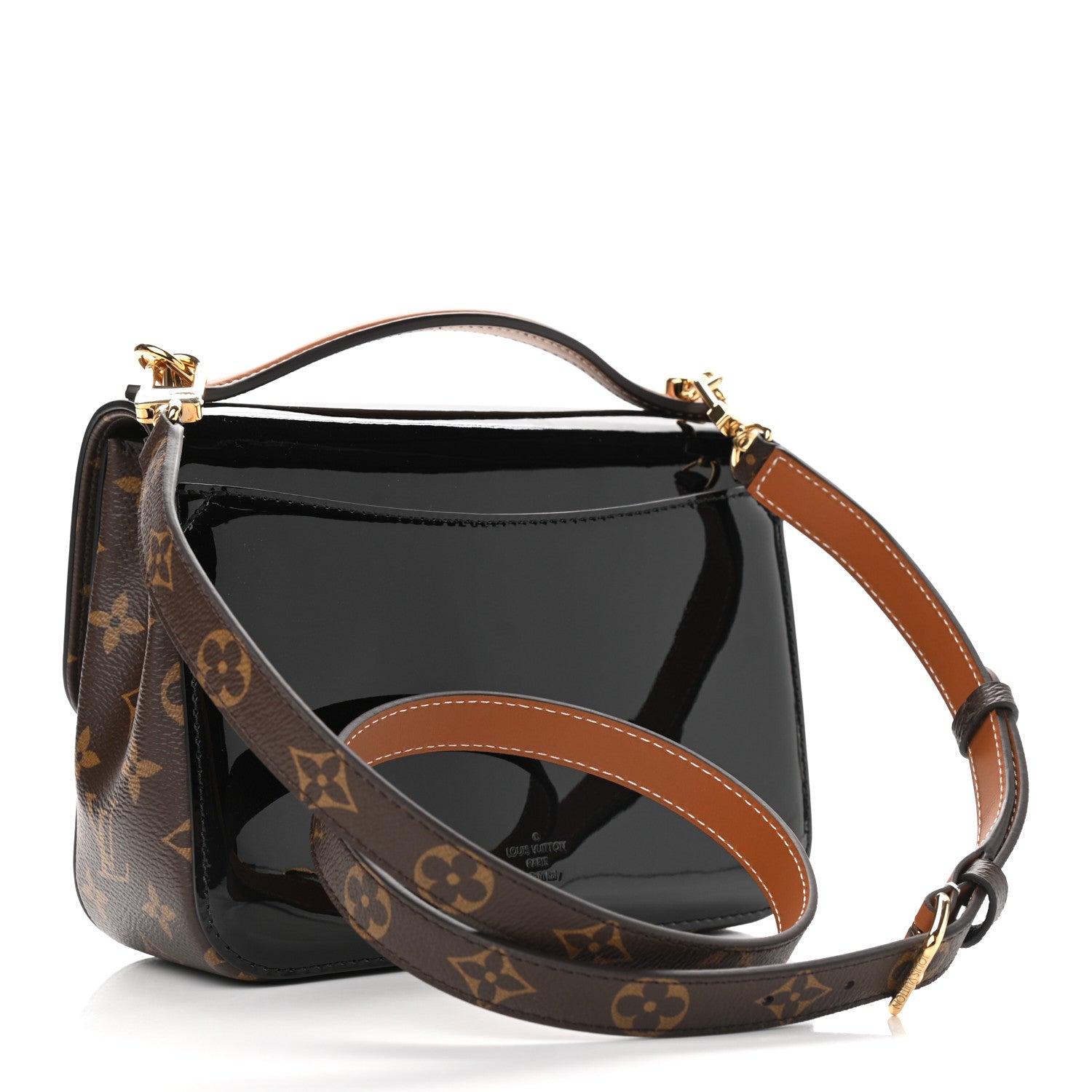 Louis Vuitton Patent Calfskin Monogram Cherrywood BB Black 3 of 8