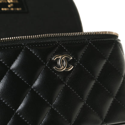 Chanel Lambskin Quilted Small Top Handle Vanity Case With Chain Black 12 of 14