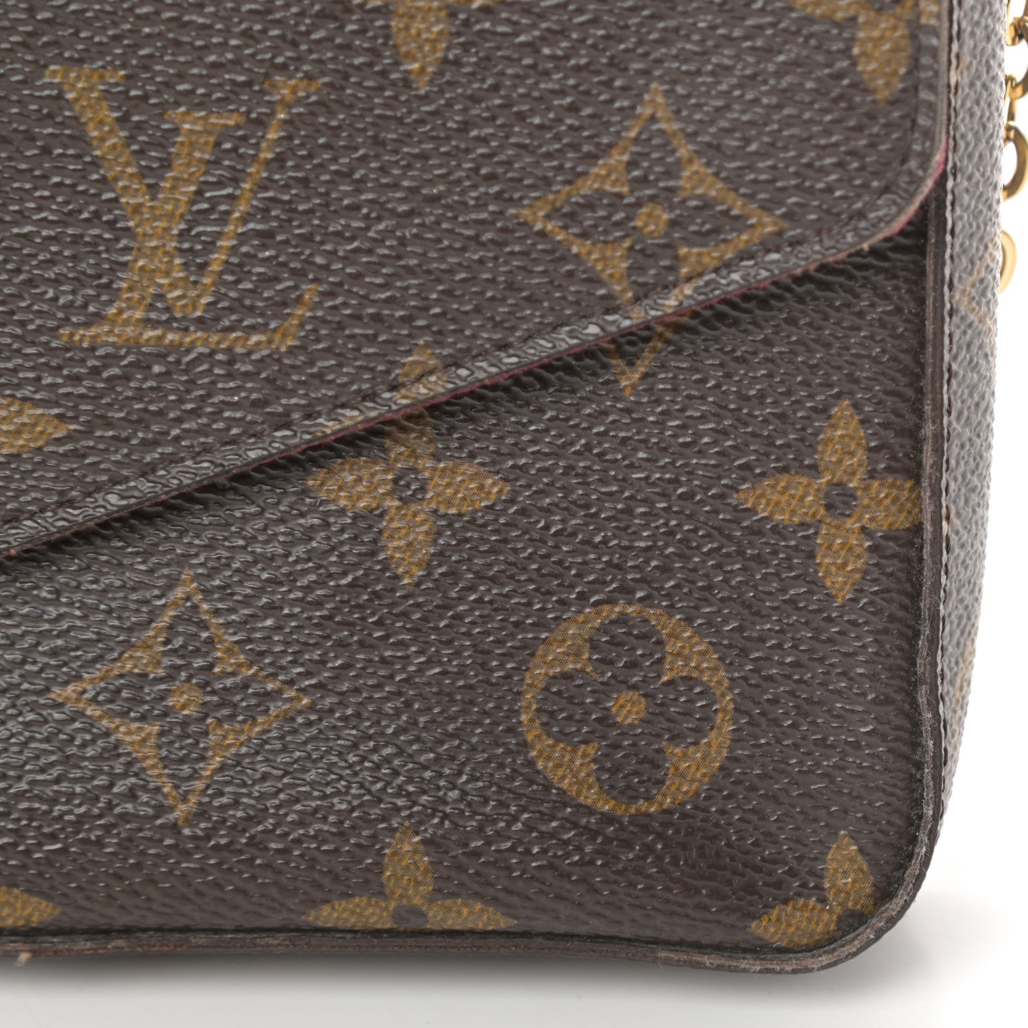 Louis Vuitton Monogram Pochette Felicie Chain Wallet Fuchsia 8 of 15