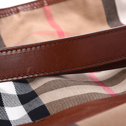 Burberry House Check Bridle Calfskin Medium Gosford Hobo Dark Tan 8 of 12