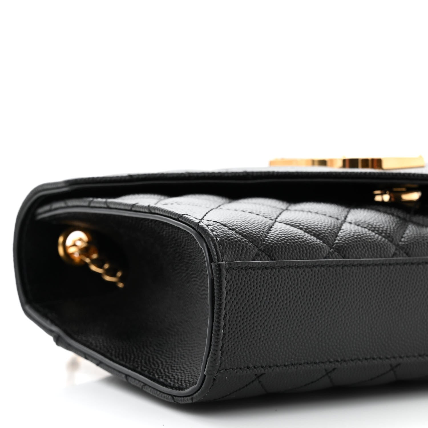 Saint Laurent Grain De Poudre Textured Mixed Matelasse Triquilt Small Monogram Satchel Black 8 of 10