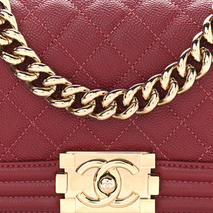 Chanel Caviar Quilted Small Boy Flap Burgundy 8 of 10