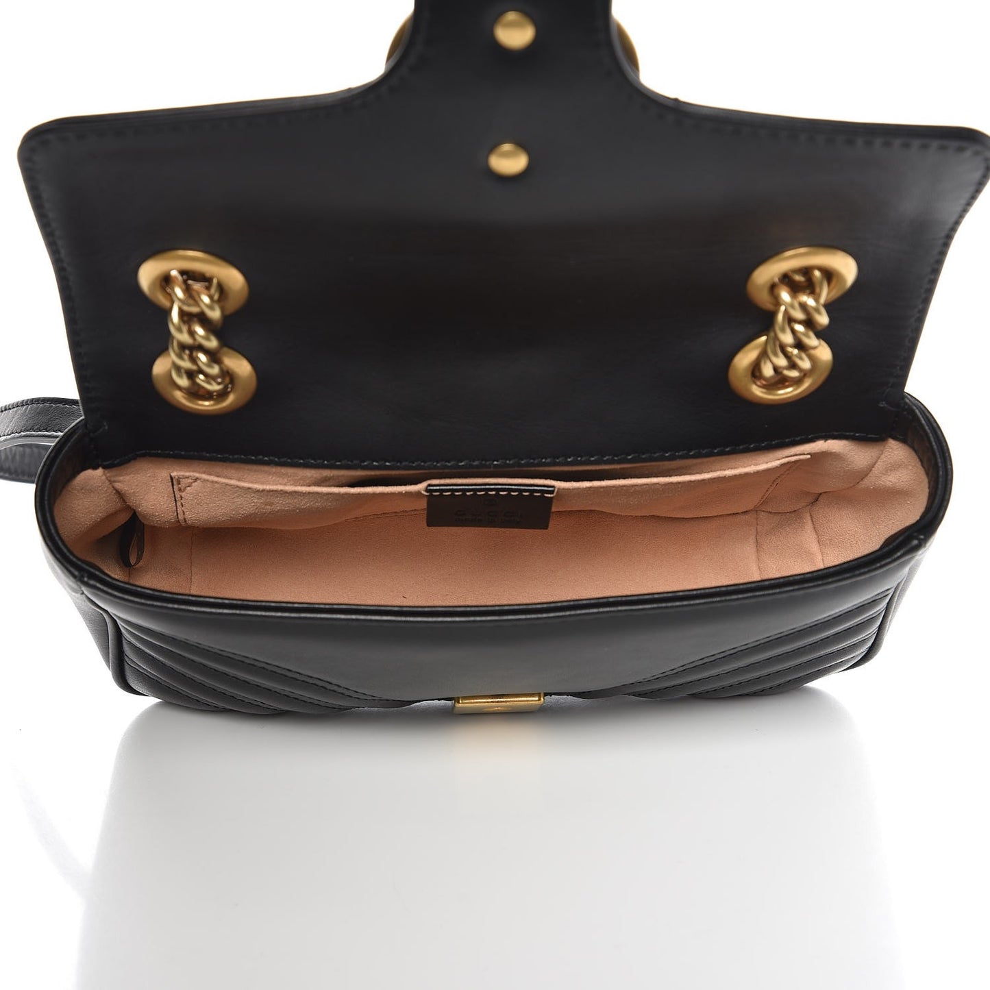 Calfskin Matelasse Mini GG Marmont Shoulder Bag Black