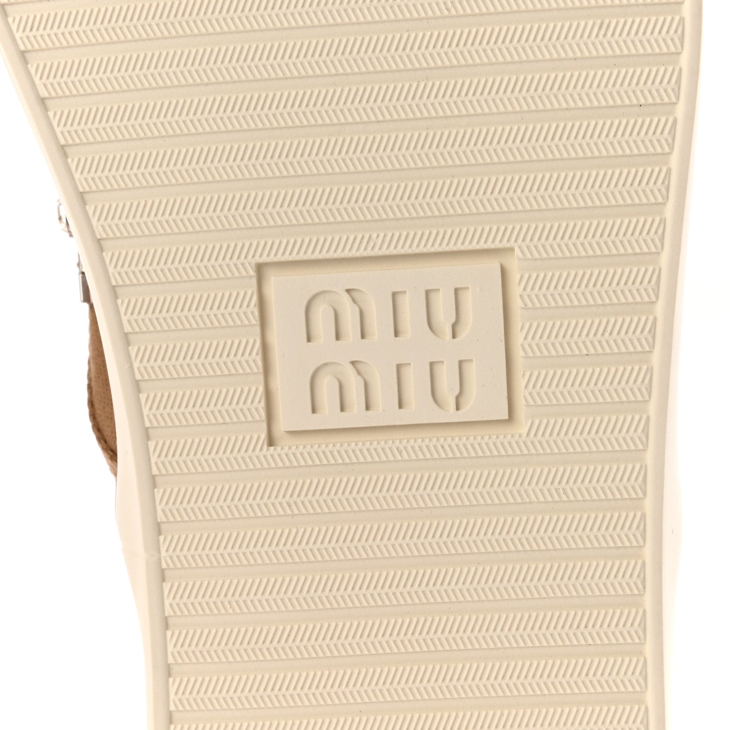 Miu Miu Embroidered Canvas Drill Sneakers 39 Malt Beige 7 of 9