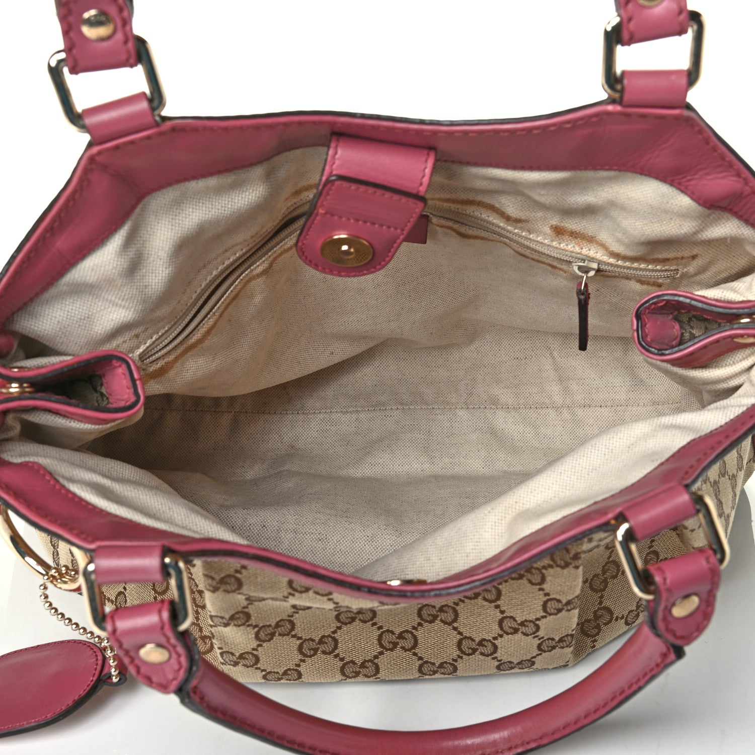 Gucci Monogram Margaux Calfskin Medium Sukey Tote Beige Ebony Vintage Rose 4 of 9