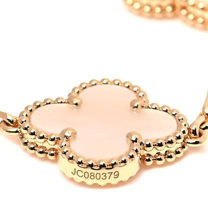 Van Cleef & Arpels 18K Yellow Gold Mother of Pearl 5 Motifs Vintage Alhambra Bracelet 4 of 6