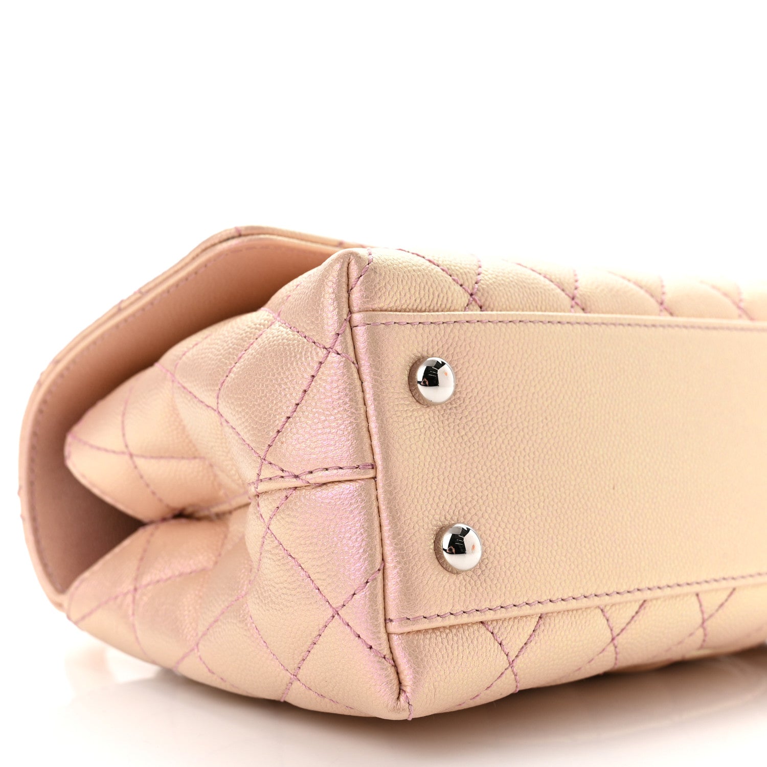 Chanel Iridescent Caviar Quilted Mini Coco Handle Flap Pink 9 of 11
