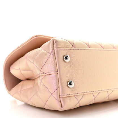 Chanel Iridescent Caviar Quilted Mini Coco Handle Flap Pink 9 of 11