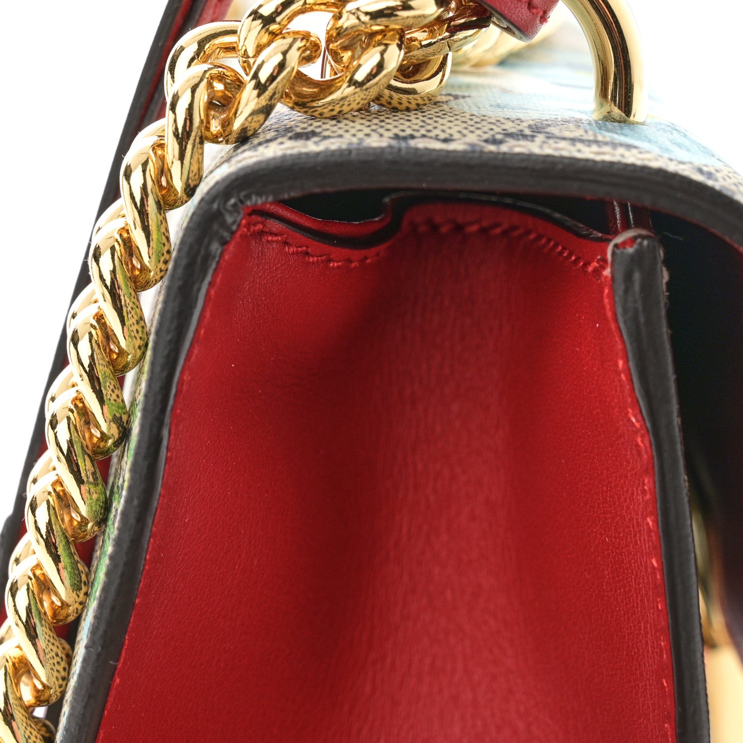 Gucci GG Supreme Monogram Blooms Small Padlock Shoulder Bag Beige Blue Navy Hibiscus Red 12 of 12