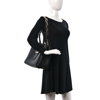 Burberry Soft Grain Calfskin Medium Buckle Tote Black 2 of 9