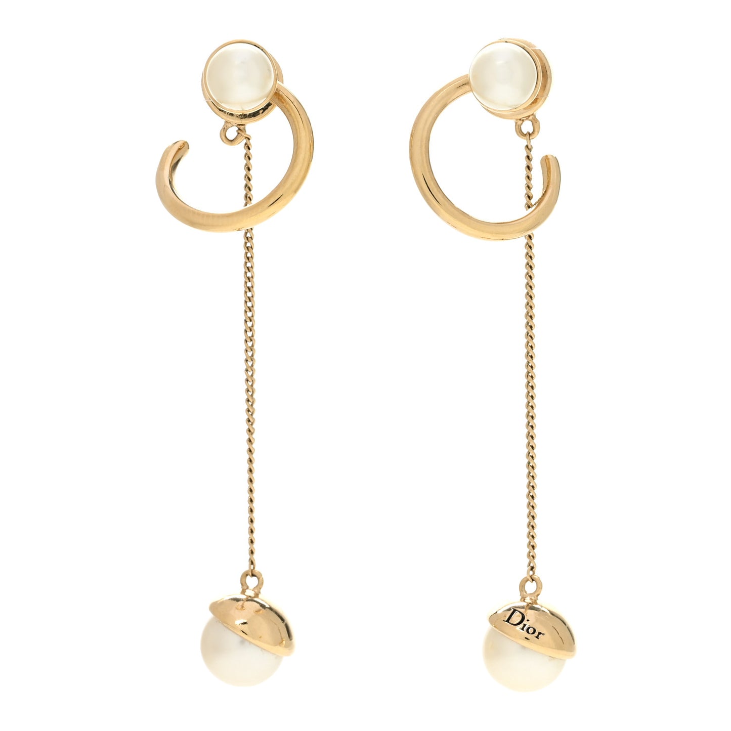Pearl Mise En Dior Tribal Drop Earrings Gold
